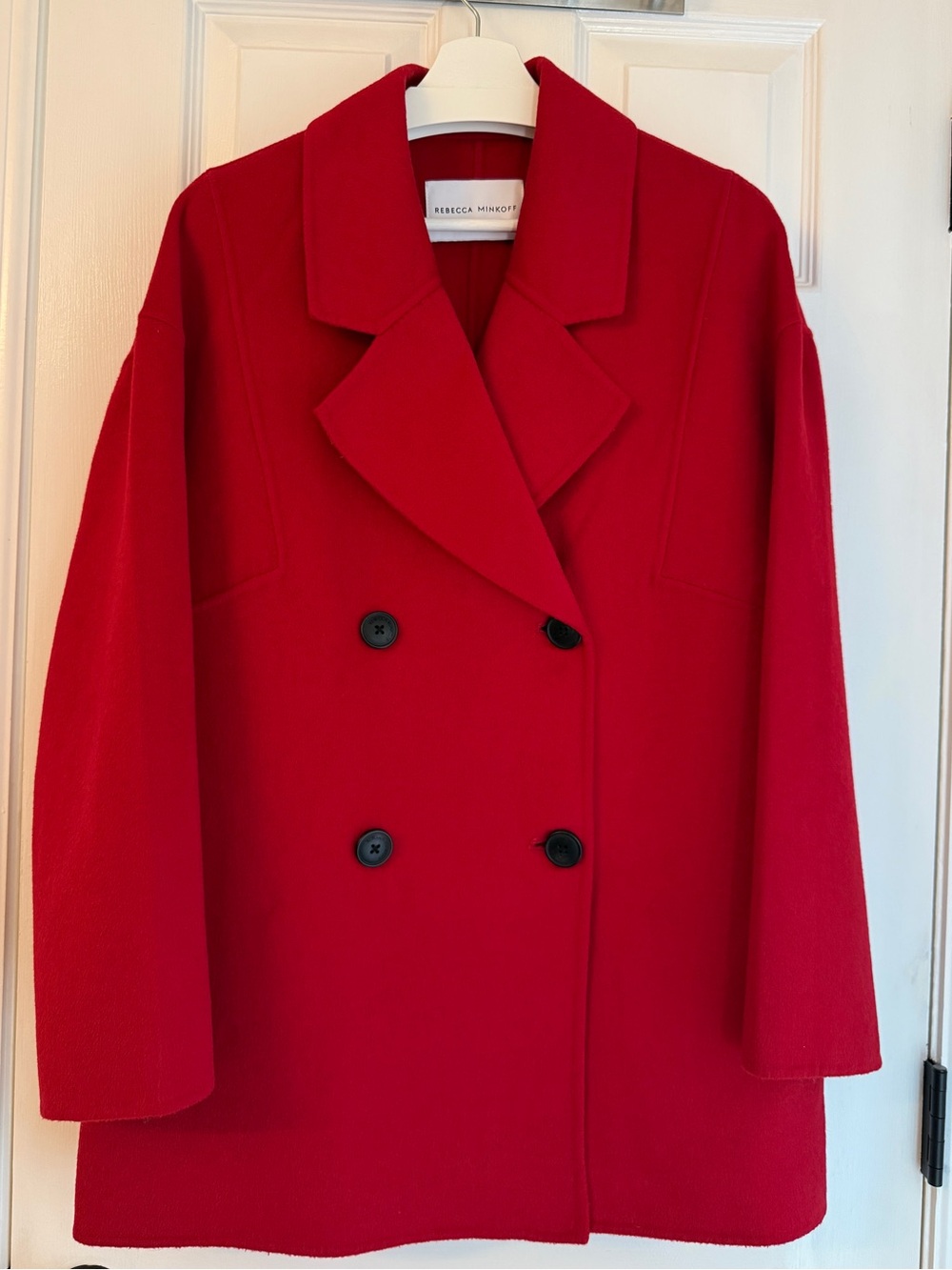 Oversized double face wool-blend coat